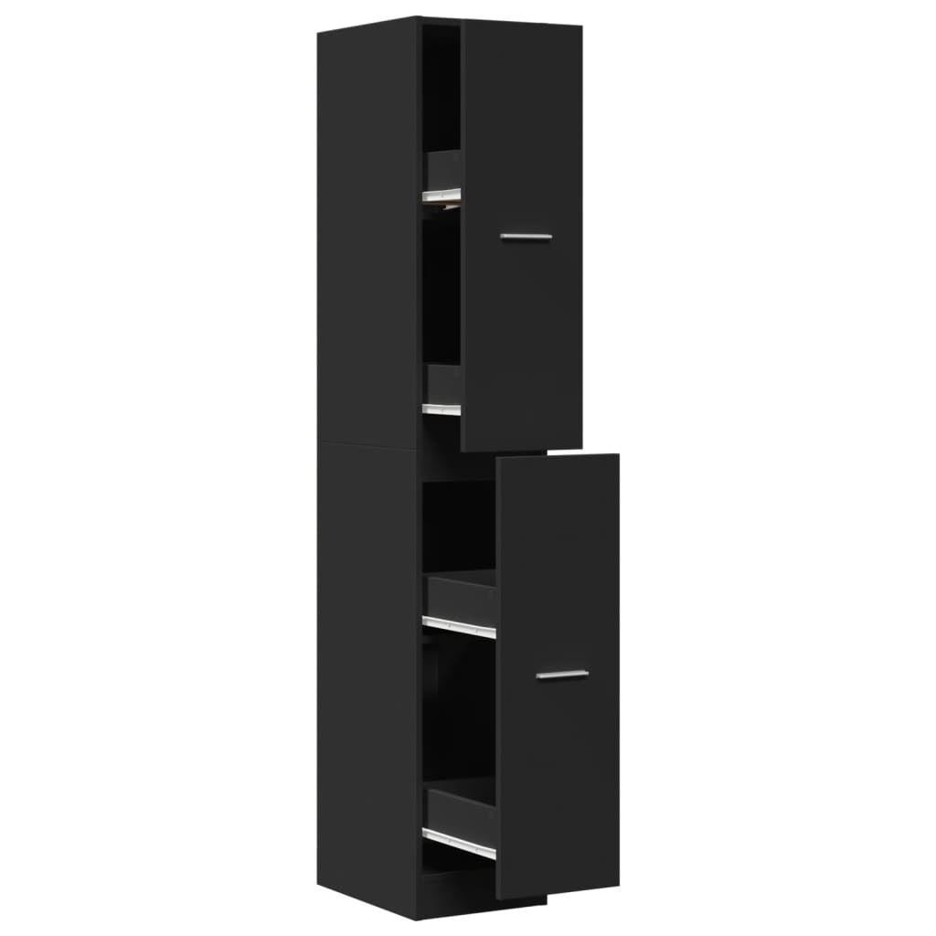 Apothecary Cabinet Black 30x41x174.5 cm Engineered Wood